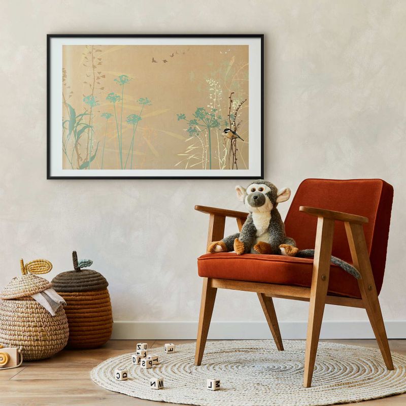 Plakat Artgeist Ptaszek na łące 60x40 cm z ramą czarną 1 szt