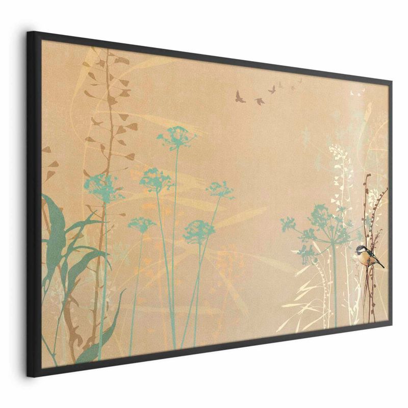Plakat Artgeist Ptaszek na łące 90x60 cm z ramą czarną 1 szt