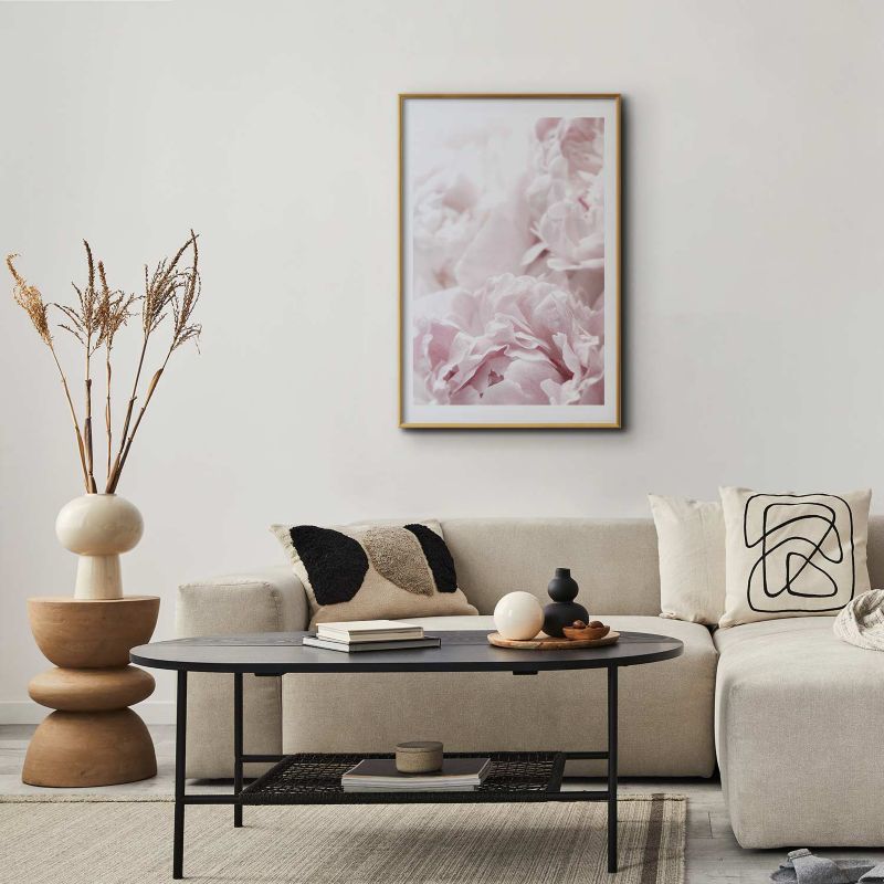 Plakat Artgeist Puszyste peonie 21x30 cm z ramą złotą 1 szt