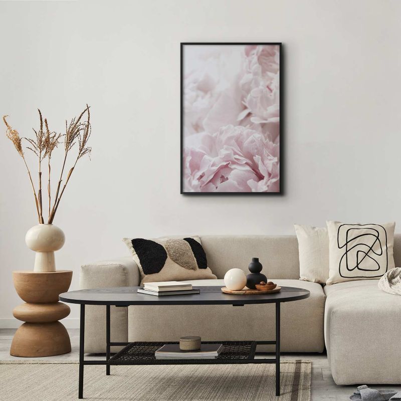 Plakat Artgeist Puszyste peonie 40x60 cm z ramą czarną 1 szt