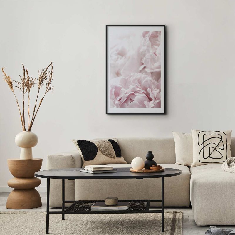 Plakat Artgeist Puszyste peonie 60x90 cm z ramą czarną 1 szt