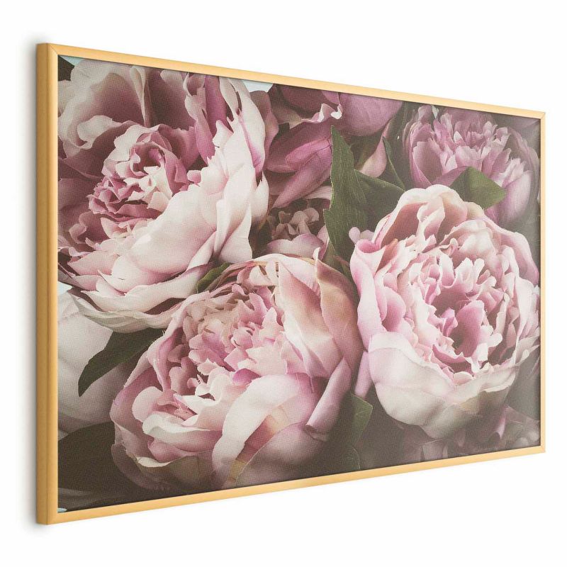 Plakat Artgeist Różowe piwonie 90x60 cm z ramą złotą 1 szt