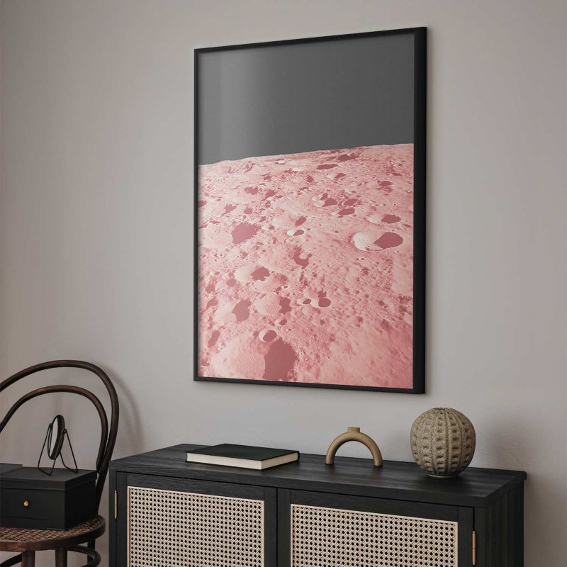 Plakat Artgeist Różowy księżyc 21x30 cm z ramą czarną 1 szt