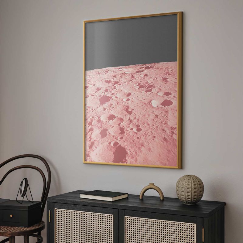 Plakat Artgeist Różowy księżyc 29,7x42 cm z ramą złotą 1 szt