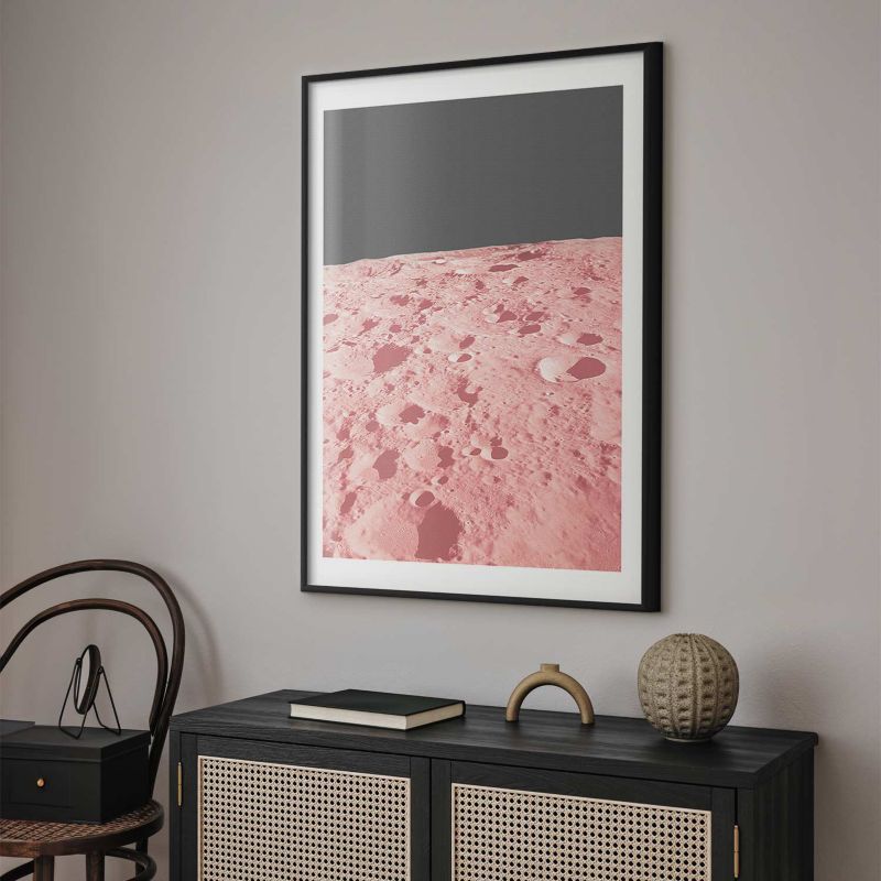 Plakat Artgeist Różowy księżyc 40x60 cm z ramą czarną 1 szt
