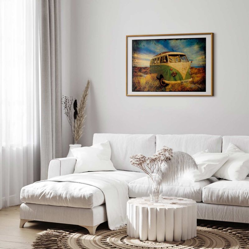 Plakat Artgeist Retro bus 30x21 cm z ramą złotą 1 szt