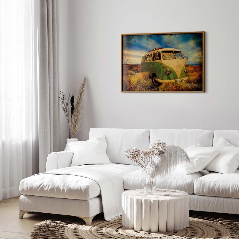 Plakat Artgeist Retro bus 30x21 cm z ramą złotą 1 szt