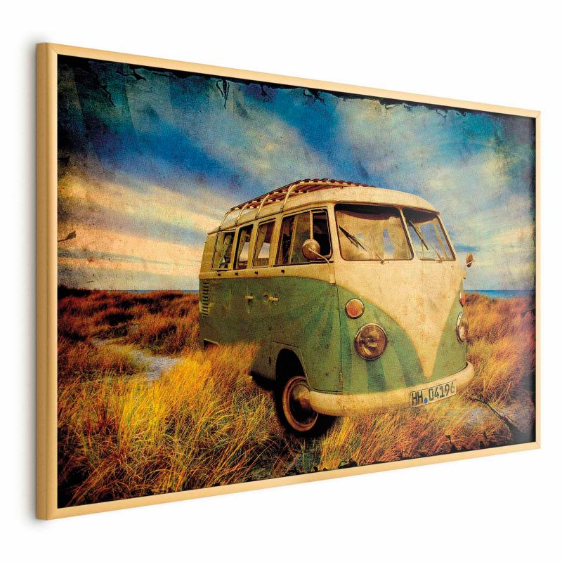 Plakat Artgeist Retro bus 90x60 cm z ramą złotą 1 szt