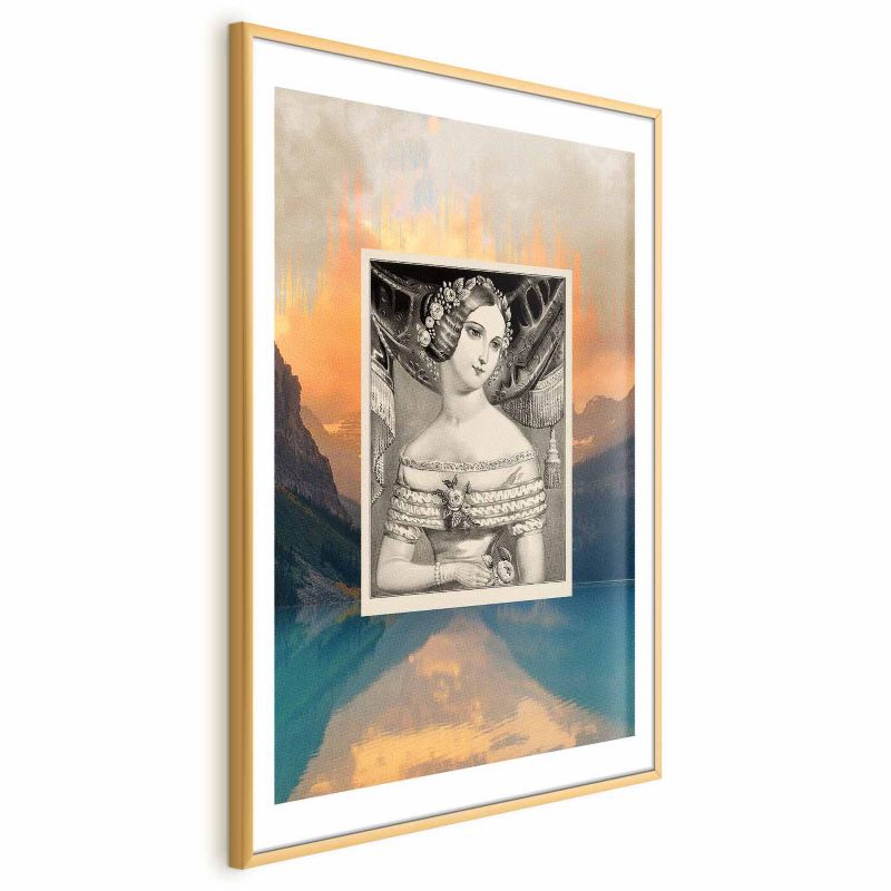 Plakat Artgeist Retro portret 21x30 cm z ramą złotą 1 szt