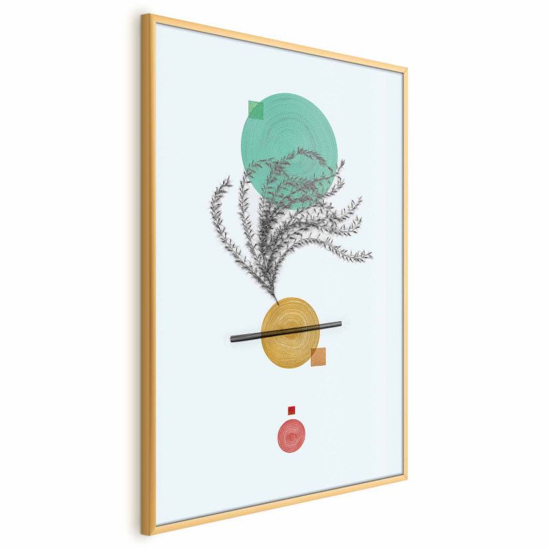 Plakat Artgeist Roślinna kompozycja 21x30 cm z ramą złotą 1 szt