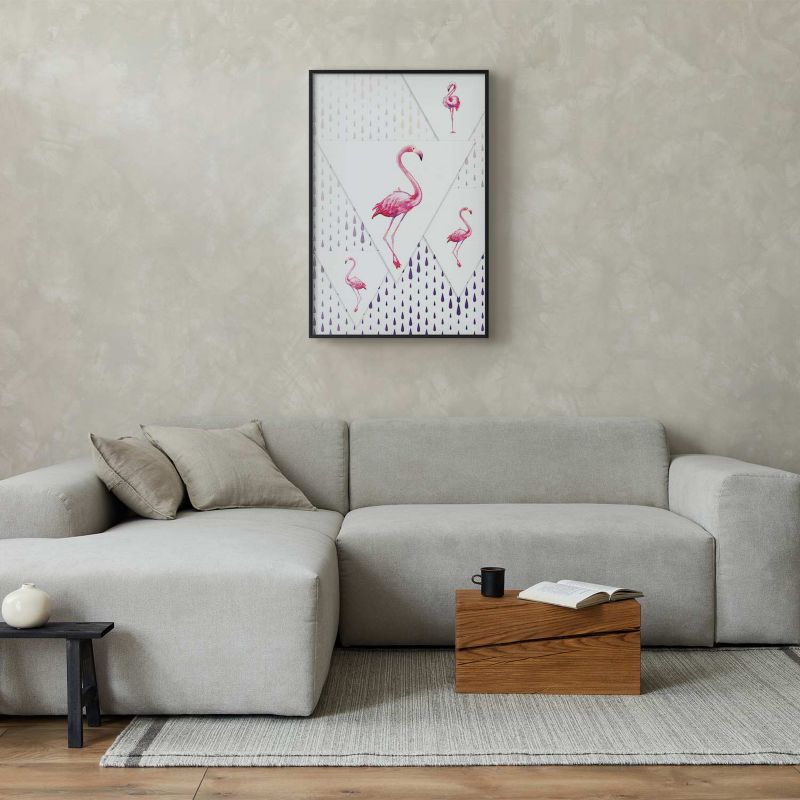 Plakat Artgeist Rodzina flamingów 21x30 cm z ramą czarną 1 szt