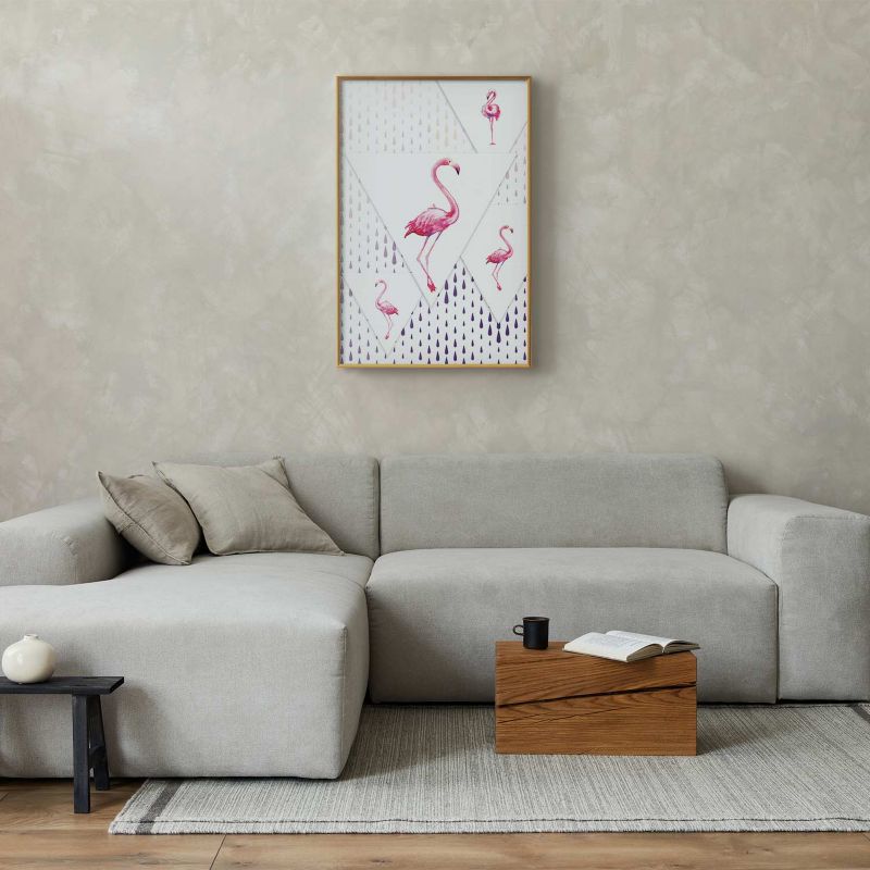 Plakat Artgeist Rodzina flamingów 29,7x42 cm z ramą złotą 1 szt