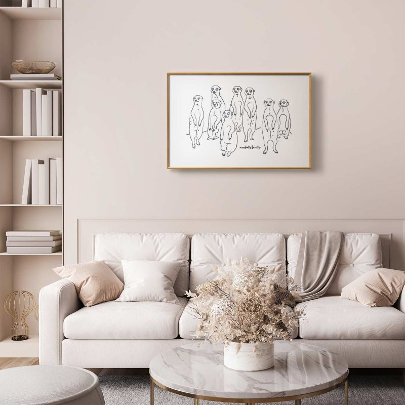 Plakat Artgeist Rodzina surykatek 30x21 cm z ramą złotą 1 szt
