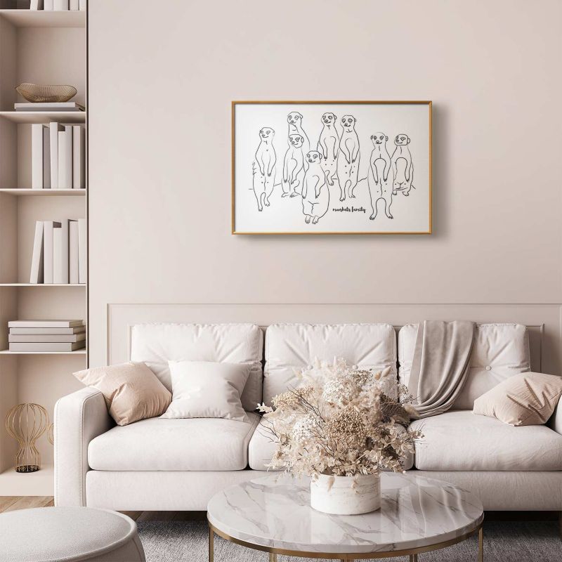 Plakat Artgeist Rodzina surykatek 90x60 cm z ramą złotą 1 szt