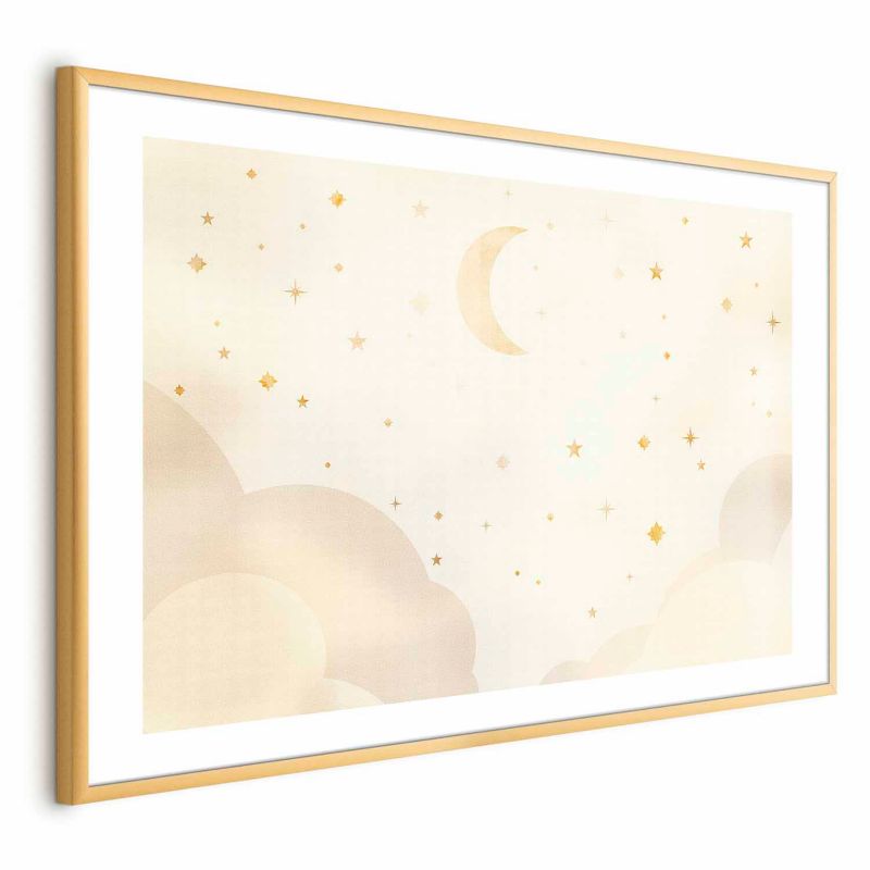 Plakat Artgeist Rozgwieżdżona noc 42x29,7 cm z ramą złotą 1 szt