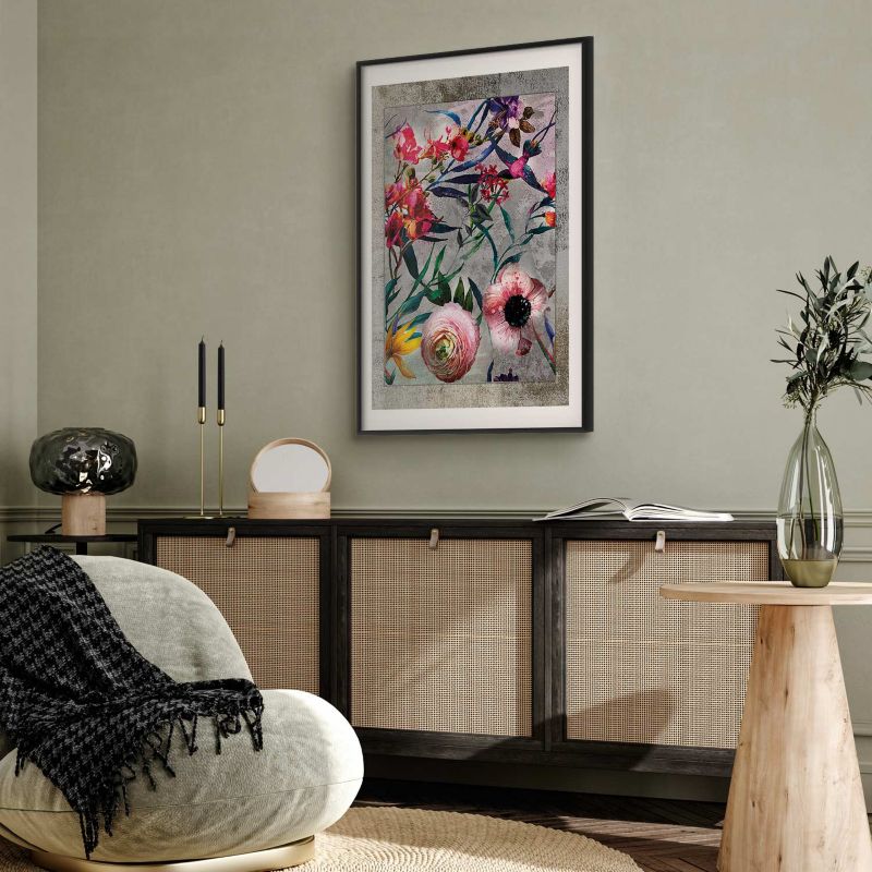 Plakat Artgeist Rustykalne kwiaty 29,7x42 cm z ramą czarną 1 szt