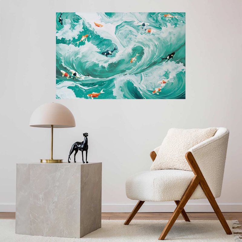 Plakat Artgeist Ryby i fale 42x29,7 cm bez ramy 1 szt