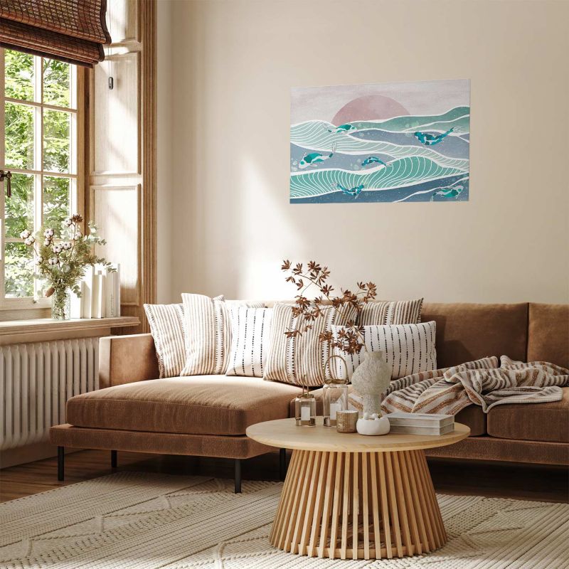 Plakat Artgeist Ryby na falach 30x21 cm bez ramy 1 szt