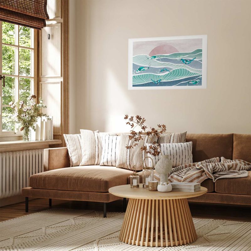 Plakat Artgeist Ryby na falach 42x29,7 cm bez ramy 1 szt