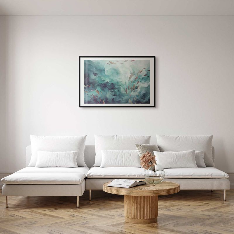 Plakat Artgeist Ryby w oceanie 30x21 cm z ramą czarną 1 szt