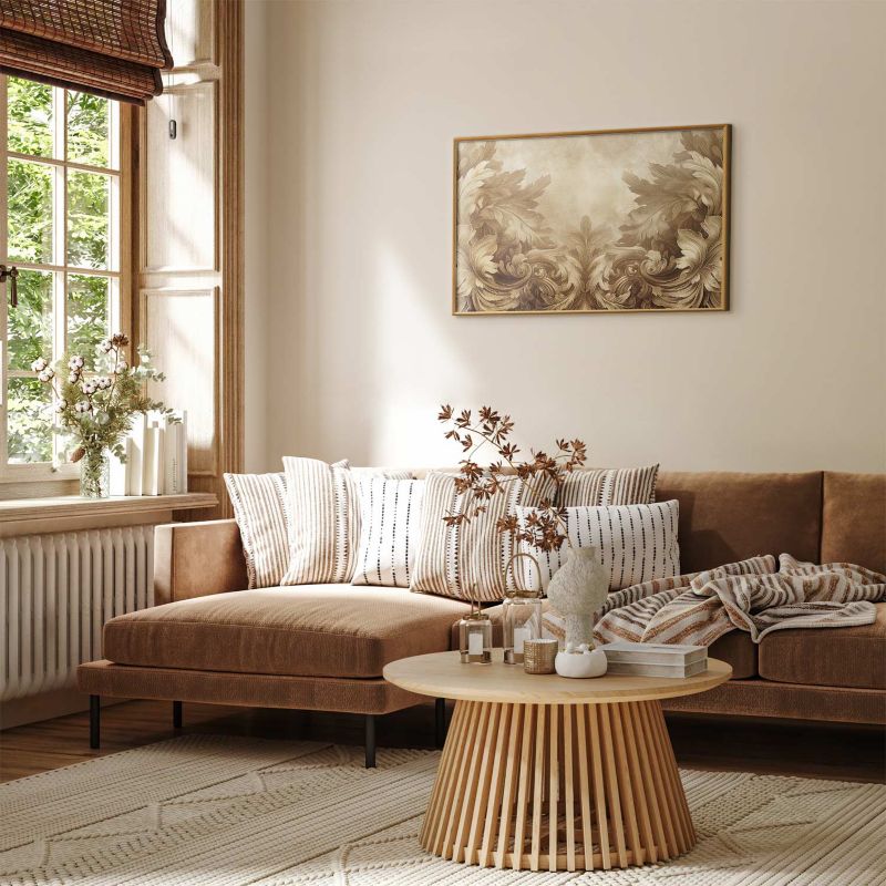Plakat Artgeist Rzeźbione ornamenty 90x60 cm z ramą złotą 1 szt