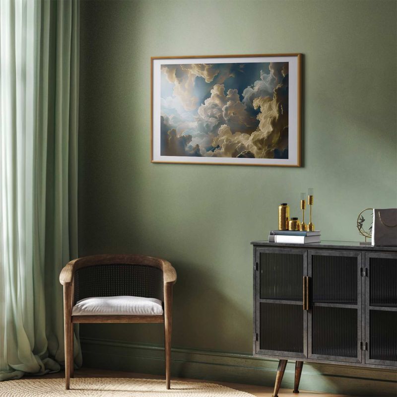 Plakat Artgeist Słońce i cienie 30x21 cm z ramą złotą 1 szt