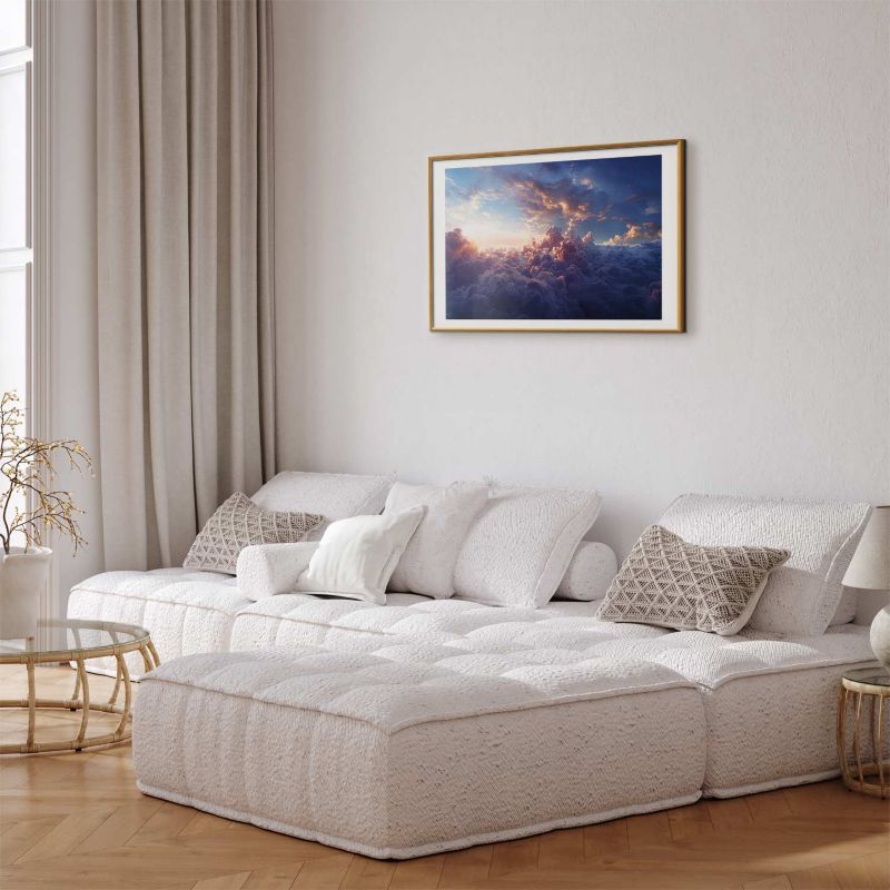Plakat Artgeist Słońce w ukryciu 90x60 cm z ramą złotą 1 szt