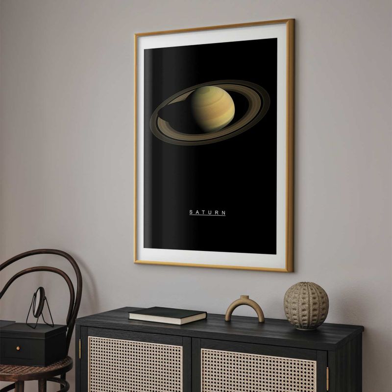 Plakat Artgeist Saturn 60x90 cm z ramą złotą 1 szt
