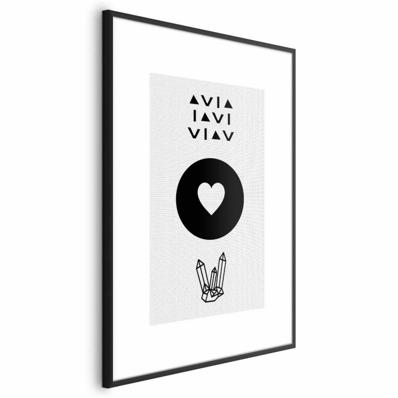 Plakat Artgeist Serce i kryształty 21x30 cm z ramą czarną 1 szt