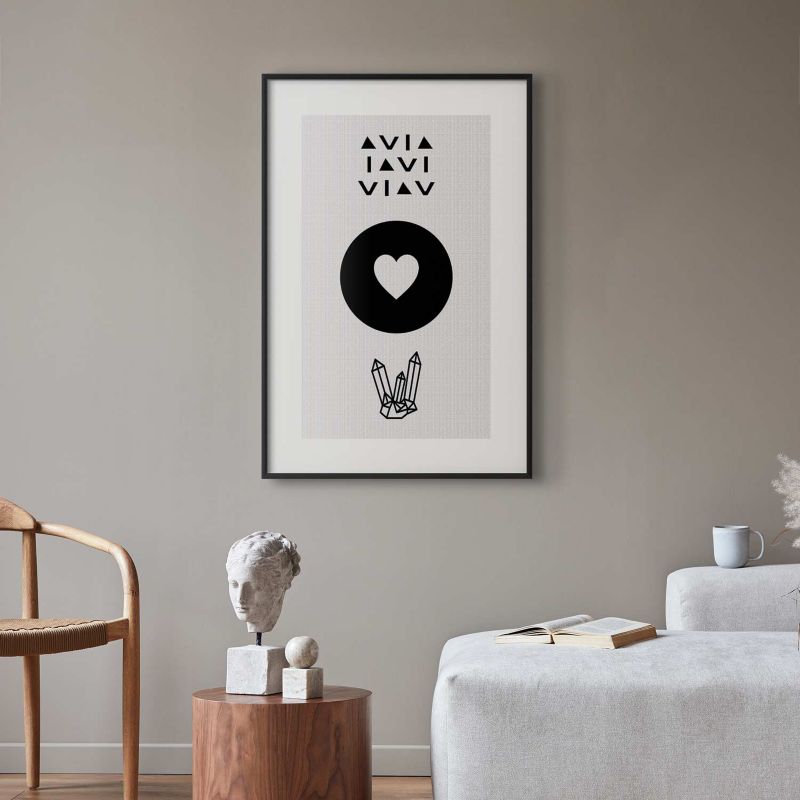 Plakat Artgeist Serce i kryształty 40x60 cm z ramą czarną 1 szt