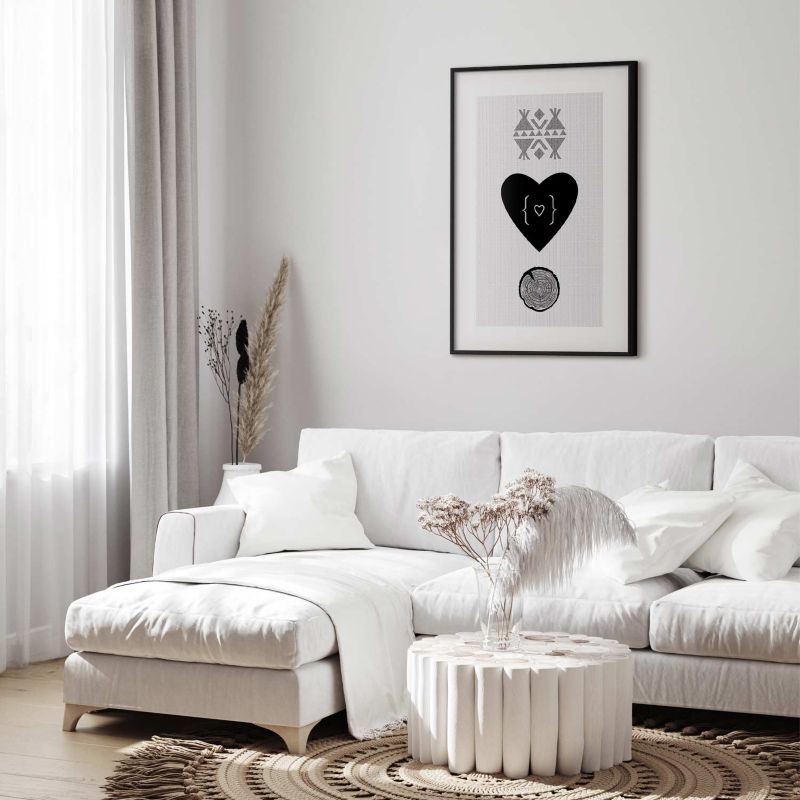 Plakat Artgeist Serce i pień 21x30 cm z ramą czarną 1 szt