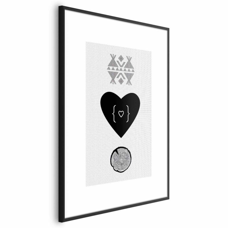 Plakat Artgeist Serce i pień 40x60 cm z ramą czarną 1 szt