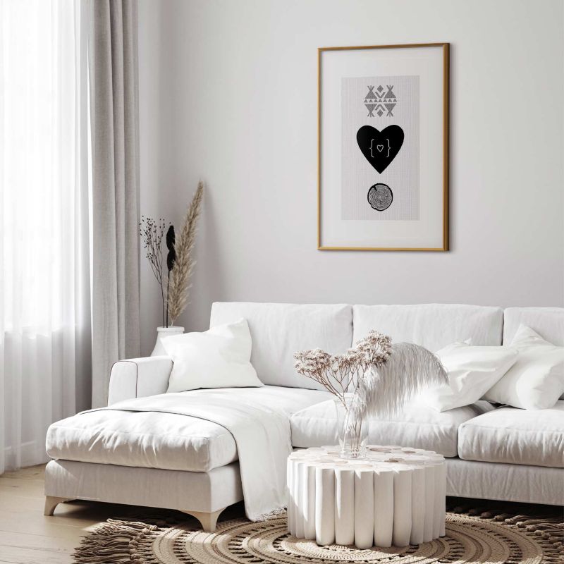 Plakat Artgeist Serce i pień 40x60 cm z ramą złotą 1 szt