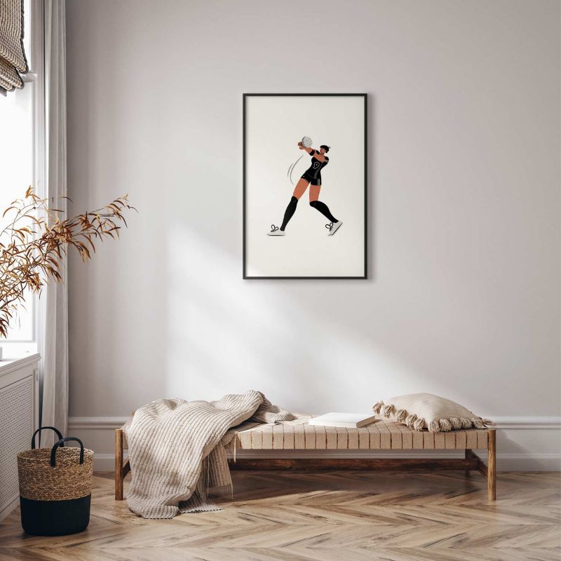 Plakat Artgeist Siatkarka 21x30 cm z ramą czarną 1 szt