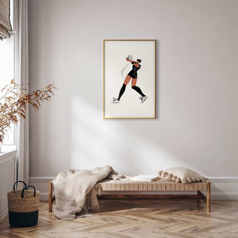 Plakat Artgeist Siatkarka 21x30 cm z ramą złotą 1 szt