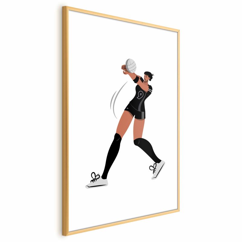 Plakat Artgeist Siatkarka 40x60 cm z ramą złotą 1 szt