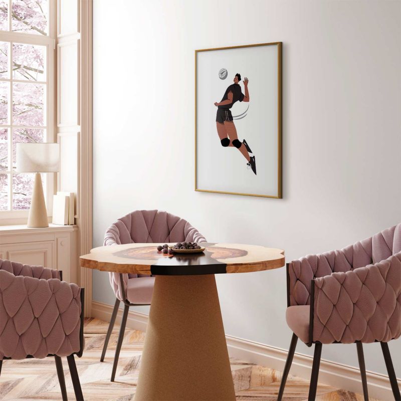 Plakat Artgeist Siatkarz 21x30 cm z ramą złotą 1 szt