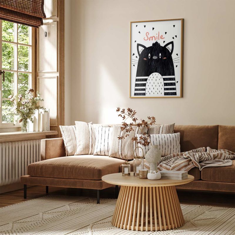 Plakat Artgeist Smile 60x90 cm z ramą złotą 1 szt
