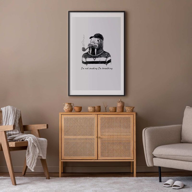 Plakat Artgeist Smoking 21x30 cm z ramą czarną 1 szt