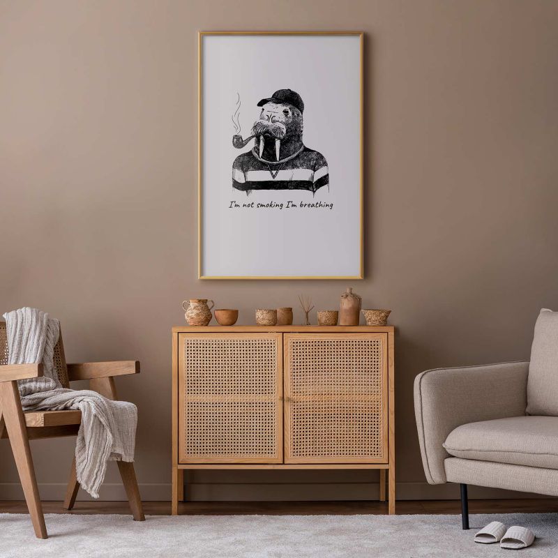 Plakat Artgeist Smoking 29,7x42 cm z ramą złotą 1 szt