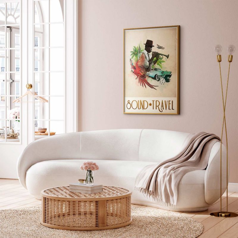 Plakat Artgeist Sound Travel 21x30 cm z ramą złotą 1 szt