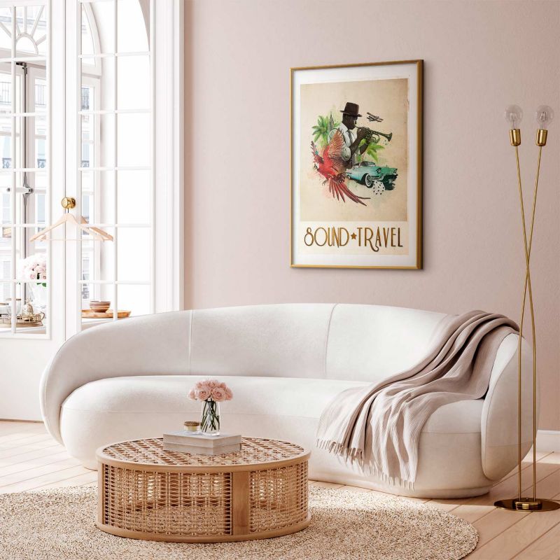 Plakat Artgeist Sound Travel 21x30 cm z ramą złotą 1 szt