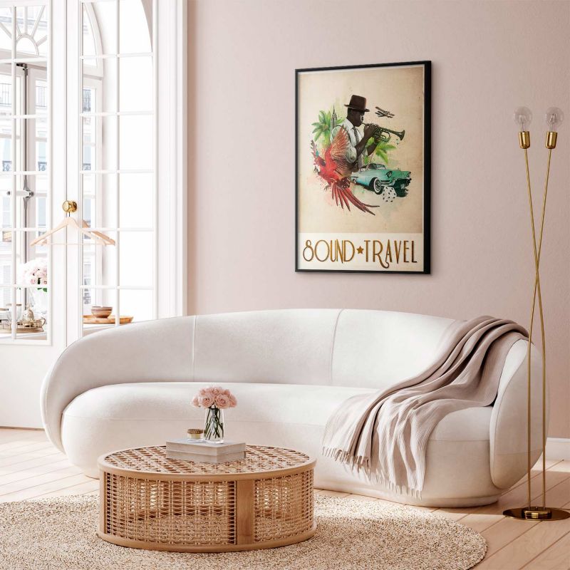Plakat Artgeist Sound Travel 40x60 cm z ramą czarną 1 szt