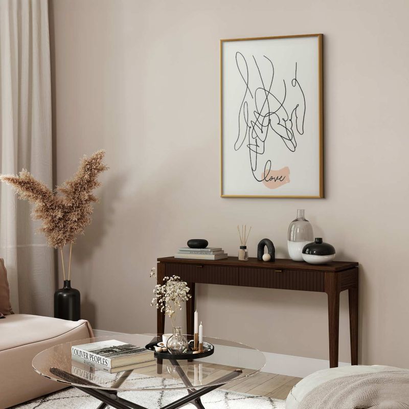 Plakat Artgeist Splątane uczucie 29,7x42 cm z ramą złotą 1 szt
