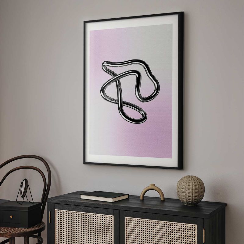 Plakat Artgeist Srebrne Zawiłości 40x60 cm z ramą czarną 1 szt