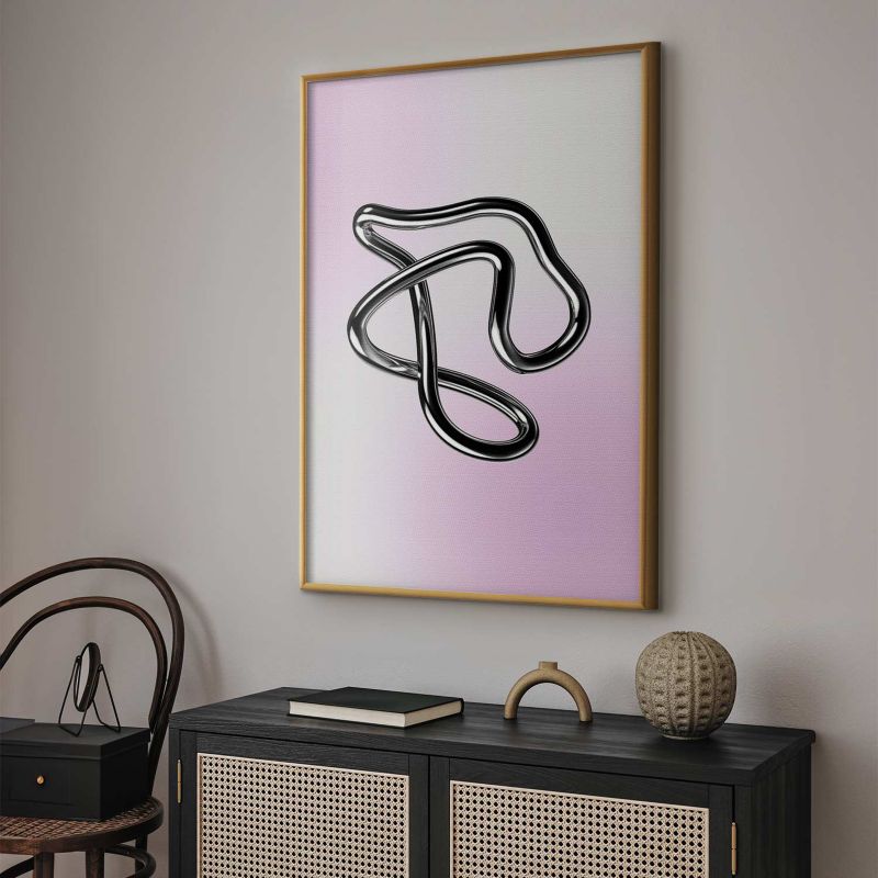 Plakat Artgeist Srebrne Zawiłości 40x60 cm z ramą złotą 1 szt