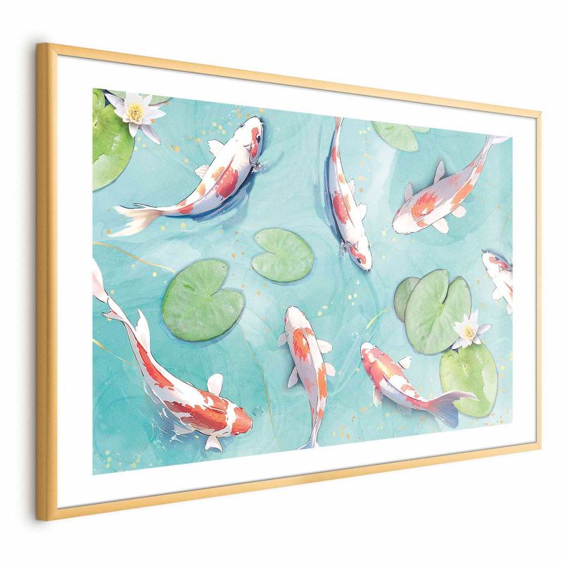 Plakat Artgeist Staw w Japonii 60x40 cm z ramą złotą 1 szt