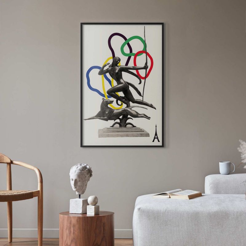 Plakat Artgeist Strzelająca kobieta 40x60 cm z ramą czarną 1 szt