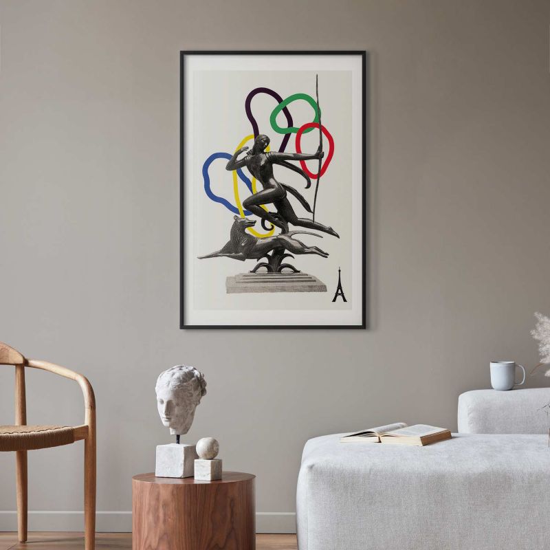 Plakat Artgeist Strzelająca kobieta 60x90 cm z ramą czarną 1 szt