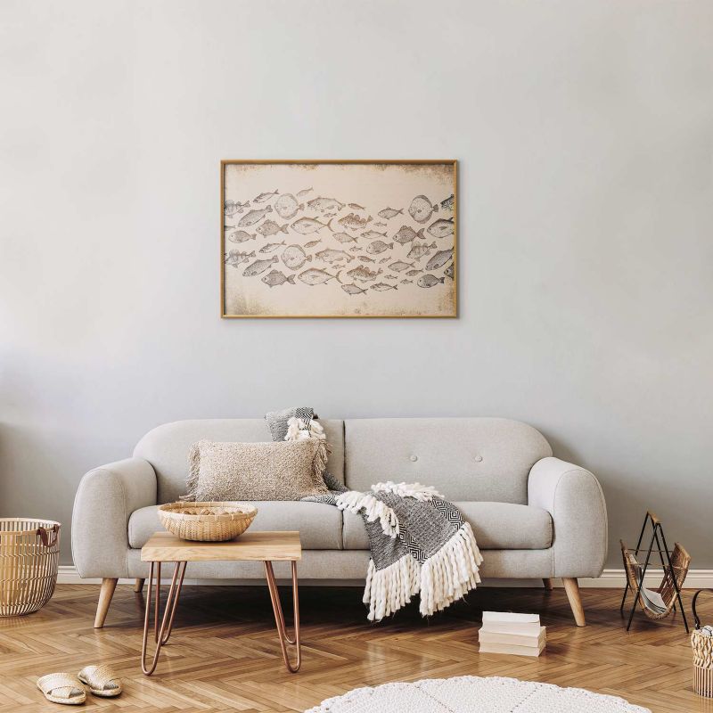 Plakat Artgeist Subtelne rybki 60x40 cm z ramą złotą 1 szt